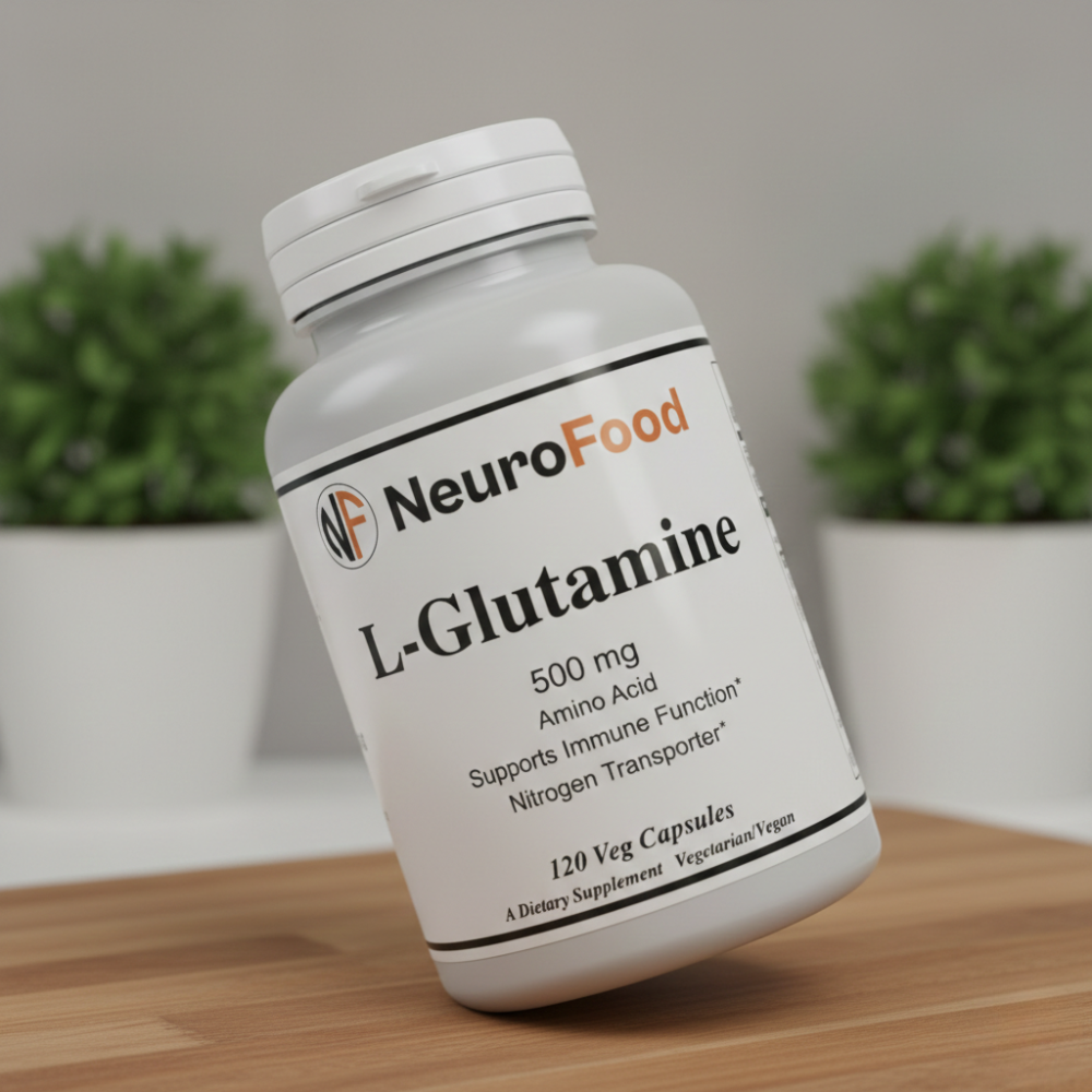 L-Glutamine 500mg Brain Fuel • Craving Support • Gut Health